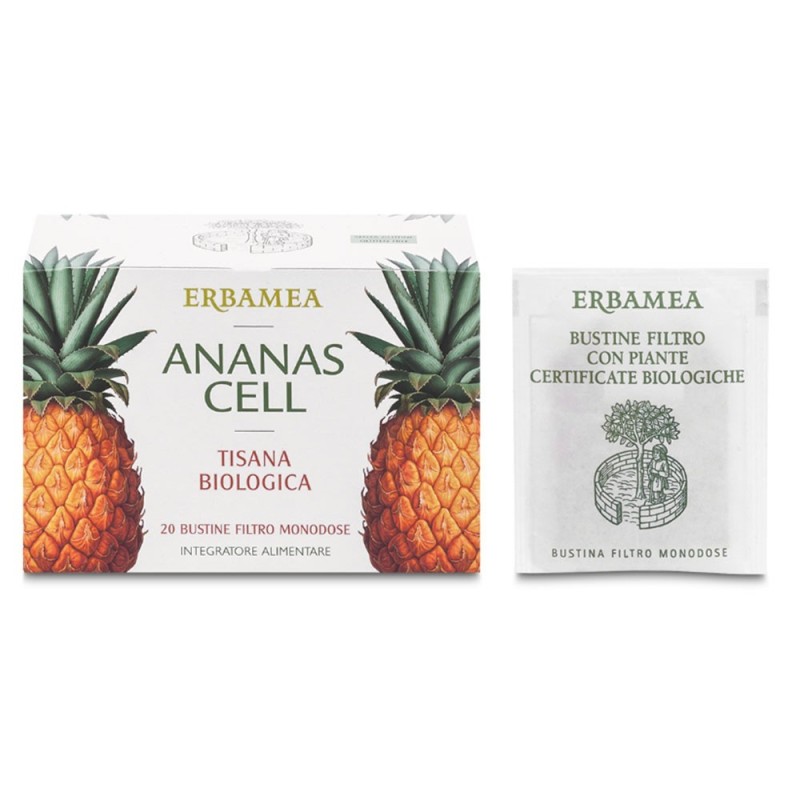 Erbamea
Ananas cell
tisana biologica
Confezione da 20 bustine filtro monodose