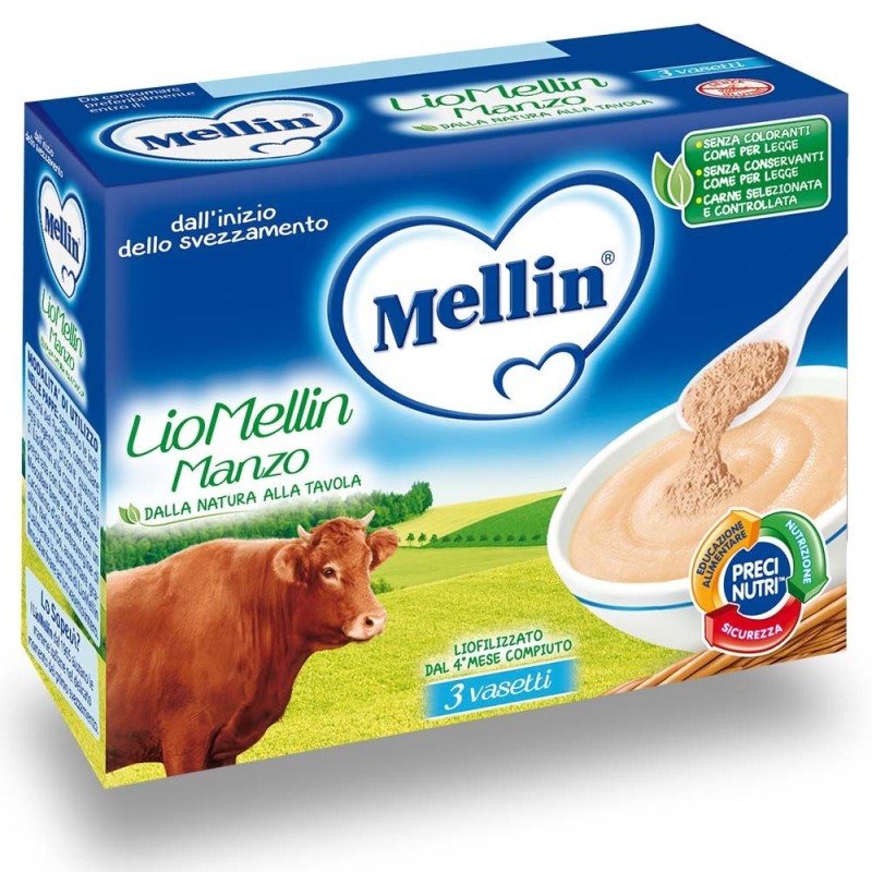 Mellin liofilizzato manzo 4 mesi+ 3x10 g