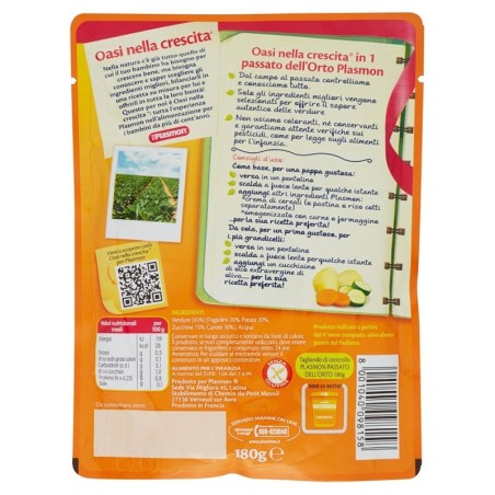 Plasmon puré mixto de verduras de la huerta 4 meses + 180 g