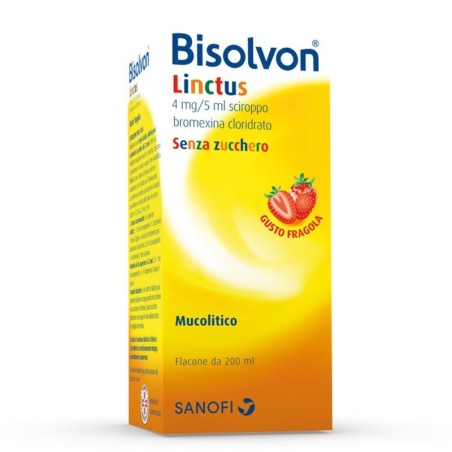 Bisolvon Linctus sciroppo gusto fragola flacone da 200 ml