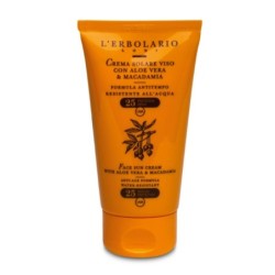 L'Erbolario
Crema solare viso
aloe vera & macadamia
SPF 25 protezione media
Tubo da 75 ml