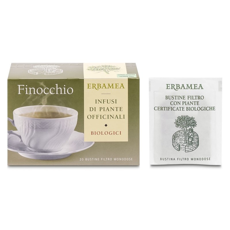 Erbamea
Finocchio
Infusi di piante officinali
Confezione da 20 bustine filtro monodose