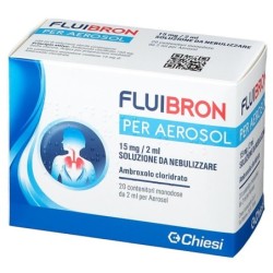 Fluibron
per aerosol
15mg/2ml soluzione da nebulizzare
Ambroxolo cloridrato