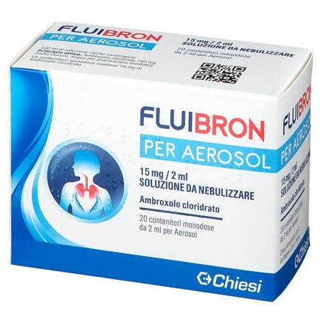 Fluibron
per aerosol
15mg/2ml soluzione da nebulizzare
Ambroxolo cloridrato