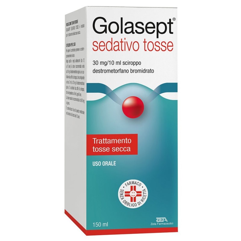 Golasept
sedativo tosse
30 mg/ml sciroppo
destrometorfano bromidrato
uso orale