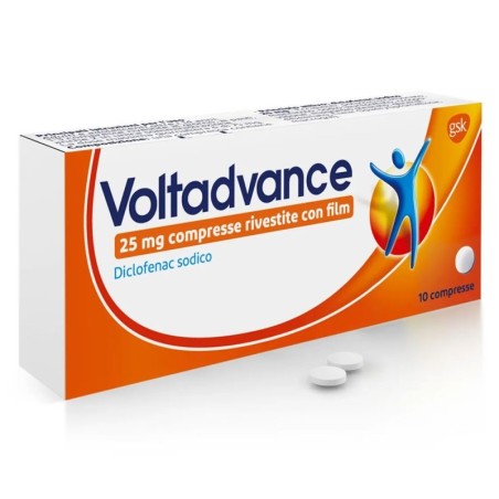 Voltadvance
25 mg compresse rivestite
Diclofenac sodico
confezione da 10 compresse rivestite con film