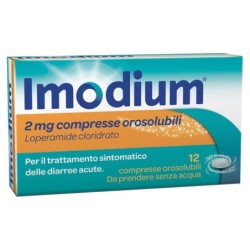 Imodium
2 mg compresse orosolubili
Loperamide cloridrato
Per il trattamento sintomatico delle diarree acute.
