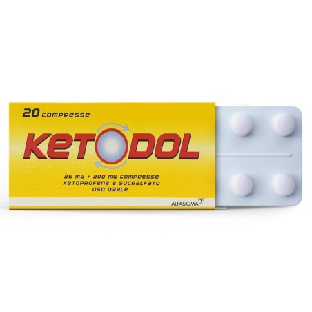 Ketodol 25 mg + 200 mg 20 comprimés