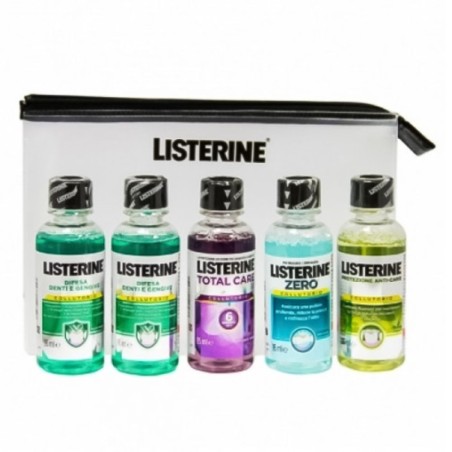 Listerine pochette collutorio Confezione 5 Flaconcini da 95 ml