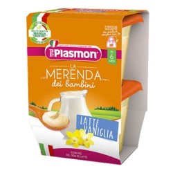 Plasmon La merenda bambini Latte Vaniglia 2x120g 6m+