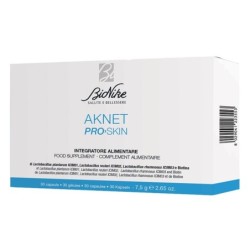 BioNike
Aknet
proskin
Integratore alimentare
Anti-imperfezione, pelle a tendenza acneica.
Confezione da 30 capsule