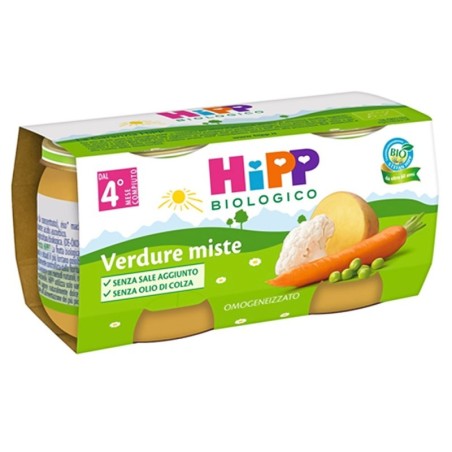 Hipp biologico
omogeneizzato
verdure miste
dal 4° mese
confezione 2 vasetti da 80 g