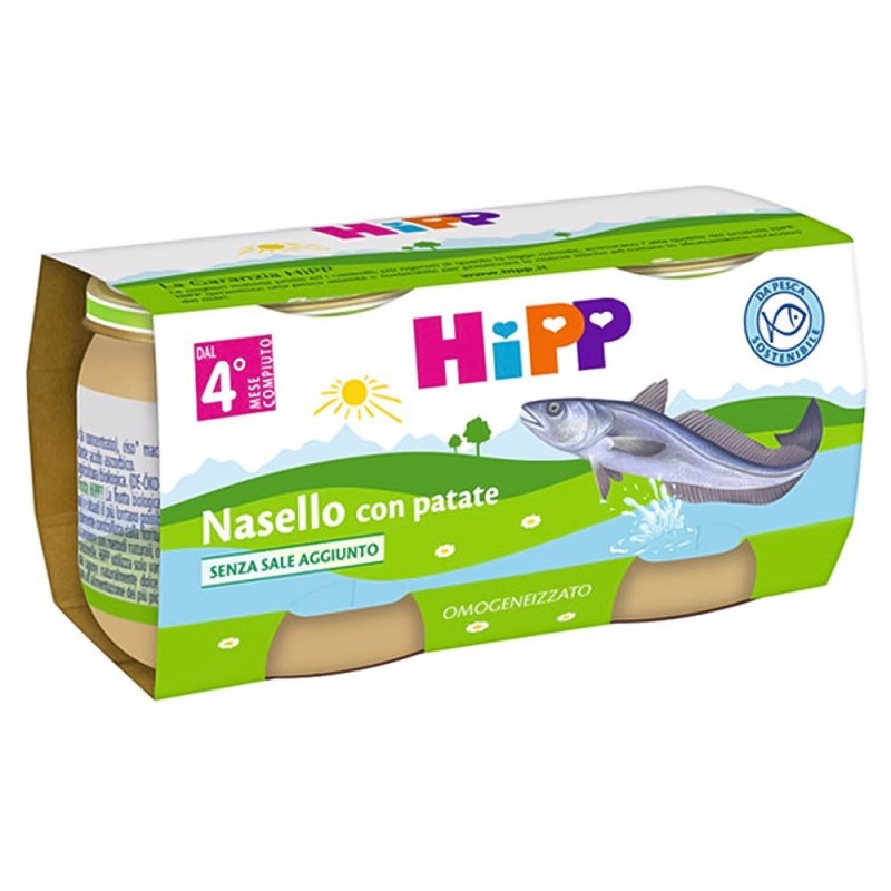 Hipp homogeneizado de merluza y bacalao con patatas 4 meses 2x80 g