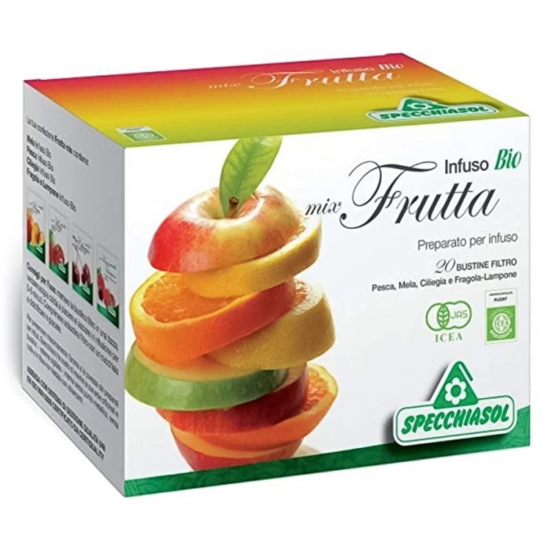 mix Frutta
Infuso bio
preparato per infuso
pesca, mela, ciliegia fragola-lampone
Confezione 20 Filtri Mix