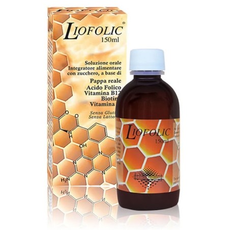 Liofolic
Integratore alimentare con zucchero, a base di pappa reale, acido folico, vitamina B12, Biotina, Vitamina C