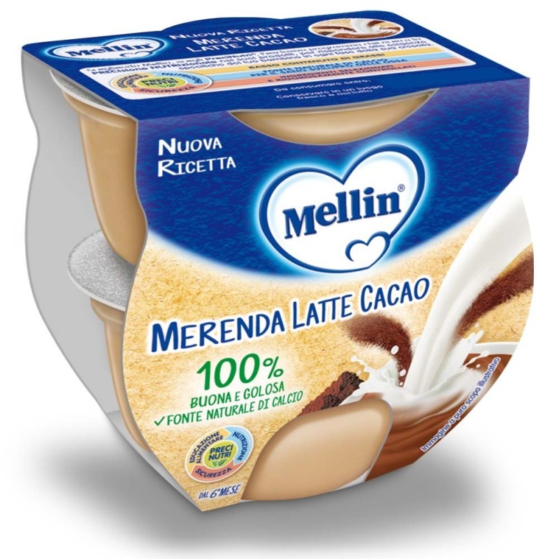 Mellin merenda latte cacao 6 mesi+ 100% buona e golosa