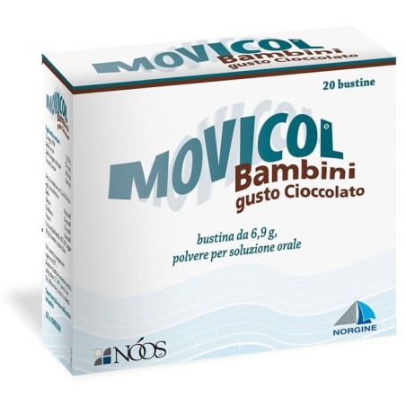 Movicol bambini polvere per soluzione orale gusto cioccolato confezione 20 bustine da 6,9 g