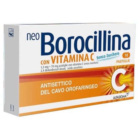 Neoborocillina con Vitamina C 16 pastiglie senza zucchero