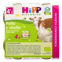 Hipp Biologico Omogeneizzato Pollo E Vitello 4x80 g Confezione 4 vasetti da 80 g