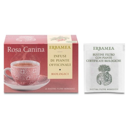 Erbamea
Rosa canina
Infuso realizzato con erbe biologiche di qualità
scatola 20 bustine filtro monodose