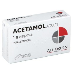 Acetamol
adulti
1 g supposte
paracetamolo
uso rettale
scatola da 10 supposte