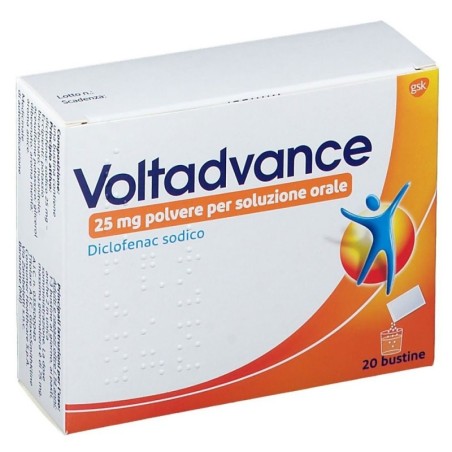 Voltadvance 25 mg polvere soluzione orale Diclofenac sodico confezione da 20 bustine