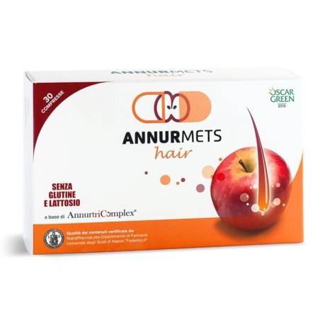 Annurmets hair a base di AnnurtriComplex senza glutine e lattosio scatola da 30 compresse