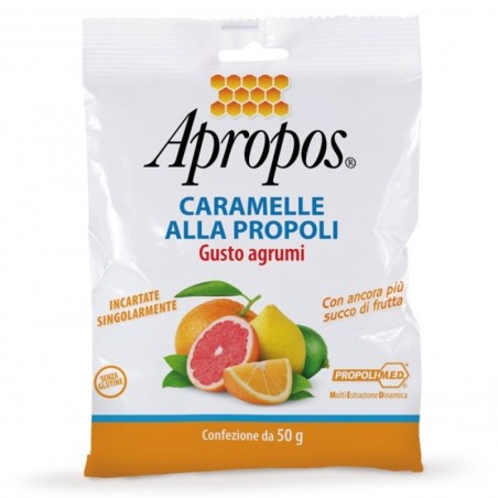 Apropos
caramelle alla propoli
Con Propoli M.E.D.
gusto agrumi (con ancora più succo di frutta)