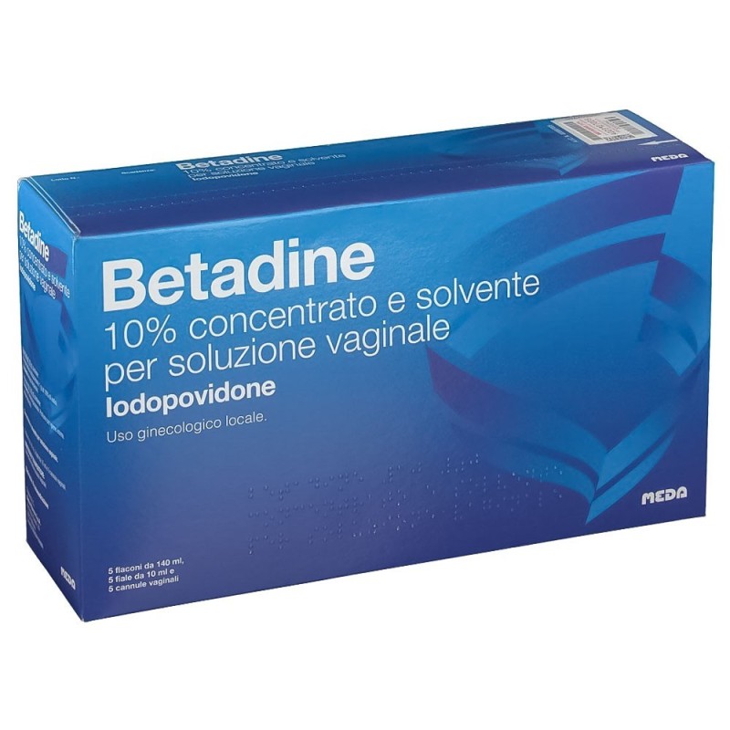 Betadine
10% concentrato e solvente per soluzione vaginale
Iodopovidone
Uso ginecologico locale