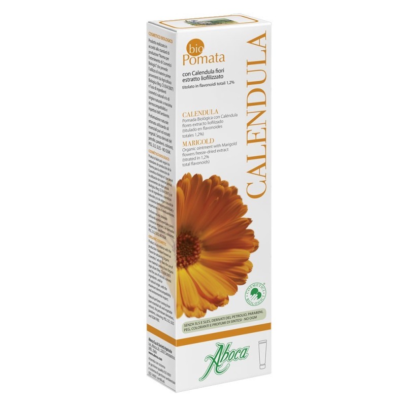 Biopomata
calendula
con calendula fiori estratto liofilizzato
titolato in flavonoidi totali 1,2%