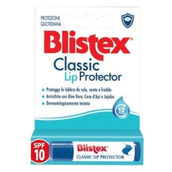 Blistex
classic lip protector
protegge le labbra da sole, vento e freddo.
Arricchito con Aloe vera, cera d'api e Jojoba.