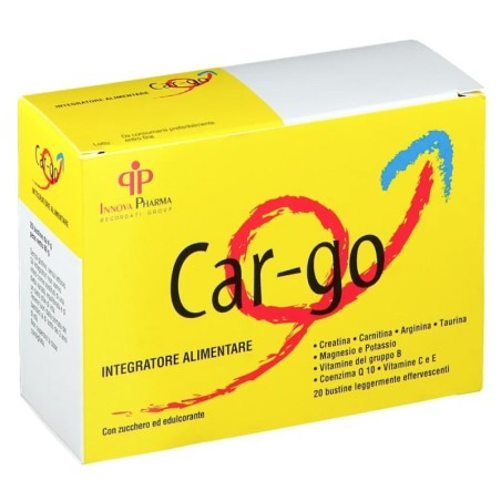 Car-go
creatina, carnitina, arginina, taurina, vitamine del gruppo B, magnesio e potassio, coenzima Q10, vitamina C, vitamina E