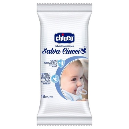 Chicco
salviettine
salva ciuccio
azione igienizzante
formula delicata insapore
confezione da 16 pezzi