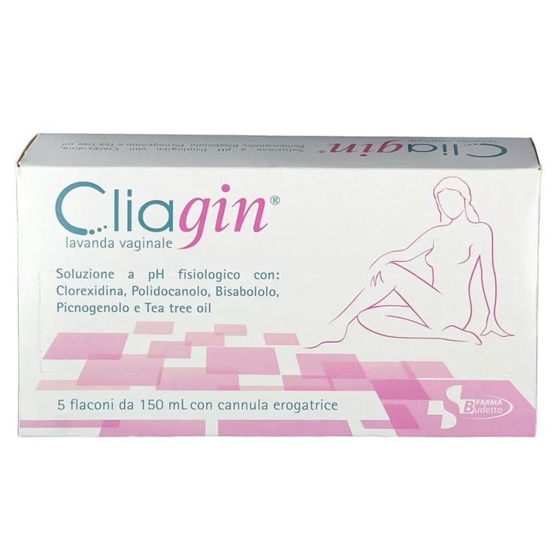 Cliagin
lavanda vaginale
Soluzione a pH fisiologico con: clorexidina, polidocanolo, bisabololo, picnogenolo e tea tree oil