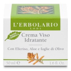 L'erbolario
Crema viso idratante
Trattamento dissetante per pelli secche con Elicriso, Aloe e foglie di Olivo