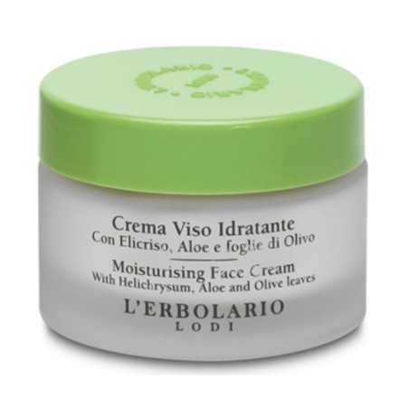 L'erbolario
Crema viso idratante
Trattamento dissetante per pelli secche con Elicriso, Aloe e foglie di Olivo