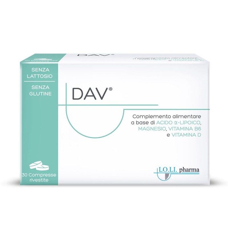 DAV
integratore alimentare a base di acido ­α-lipoico, magnesio e vitamina B6