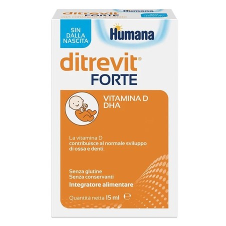 Ditrevit Forte
Vitamina D & DHA
La vitamina D contribuisce al normale sviluppo di ossa e denti, sin dalla nascita.