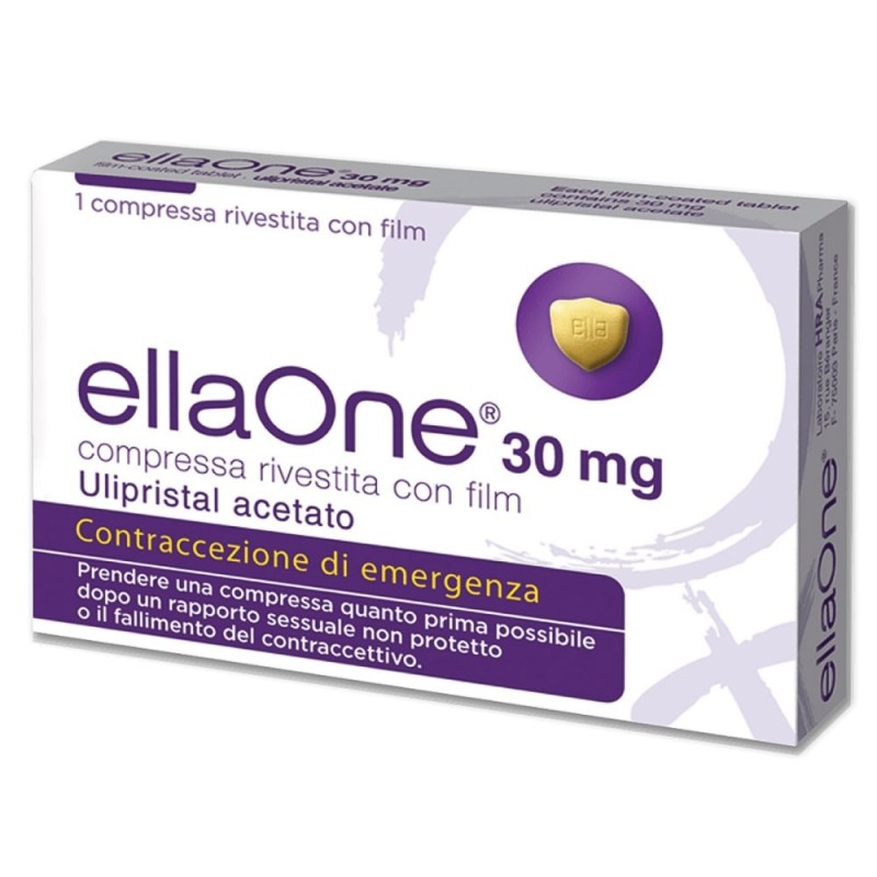 EllaOne
30 mg compressa rivestita con film
Ulipristal acetato
Contraccezione di emergenza