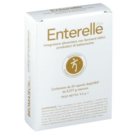 Enterelle plus
Integratore alimentare con fermenti lattici, produttori di batteriocine
scatola da 12 capsule deglutibili