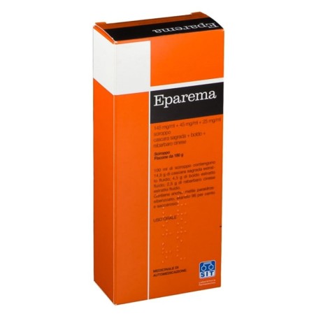 Eparema
145 mg/ml + 45 mg/ml  25mg/ml sciroppo
cascara sagrada + boido + rabarbaro cinese
flacone da 180 g