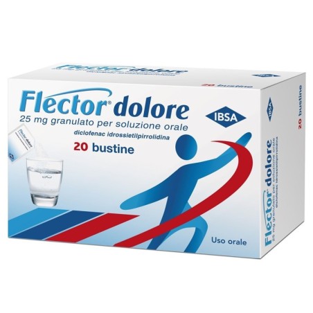 Flector
dolore
25 mg granulato per soluzione orale
diclofenac idrosietilpirrolidina
uso orale