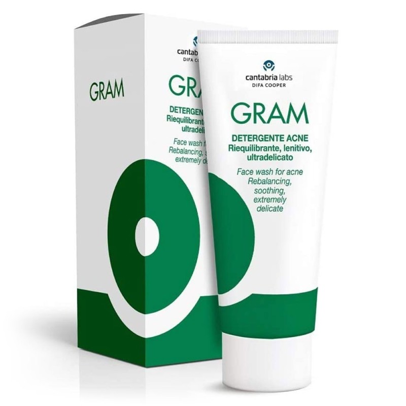 Gram
detergente acne
riequilibrante, lenitivo, ultradelicato
tubo da 150 ml