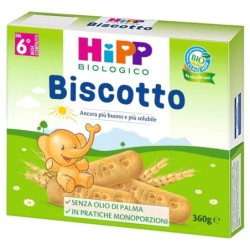 Hipp biologico
biscotto
ancora più buono e più solubile, senza olio di palma.
dal 6° mese compiuto