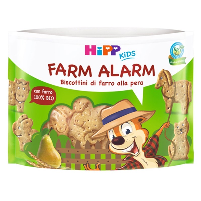 Hipp
kids
farma alarm
biscottino di farro alla pera
con farro 100% bio