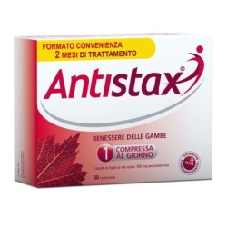 Antistax
Benessere delle gambe
Estratto di foglie di vite rossa
Confezione da 60 Compresse