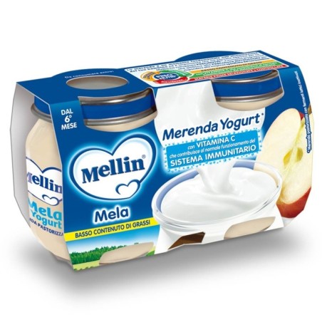 Mellin
merenda yogurt
mela
con vitamina C che contribuisce al normale funzionamento del sistema immunitario