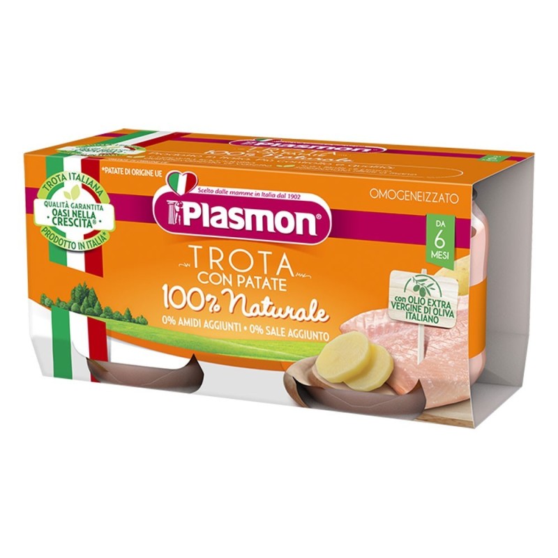 Plasmon
Omogeneizzato
Trota con verdure
100% naturale
6 Mesi+