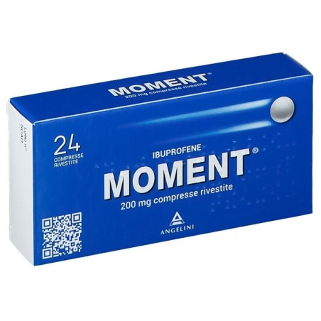 Moment
200 mg compresse rivestite
ibuprofene
scatola da 24 compresse rivestite