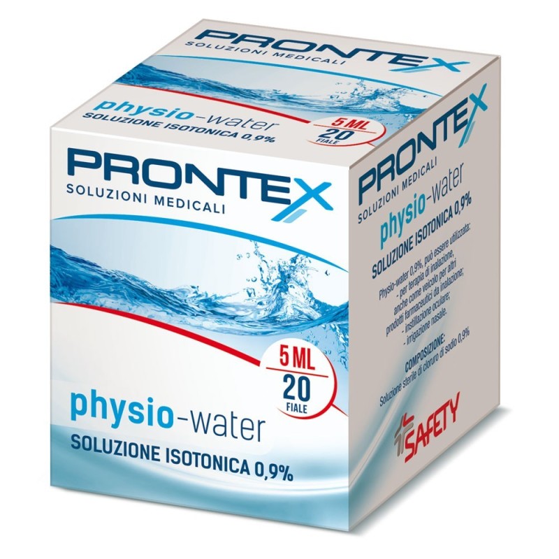 Prontex
Physio-Water
Soluzione Isotonica 0,9%
Confezione 20 fiale da 5ml